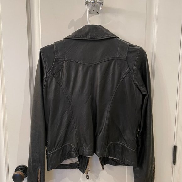 Doma Black Leather Jacket - Picture 2 of 3